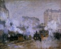 Äußeres des Saint Lazare Bahnhof Ankunft eines Zuges Claude Monet